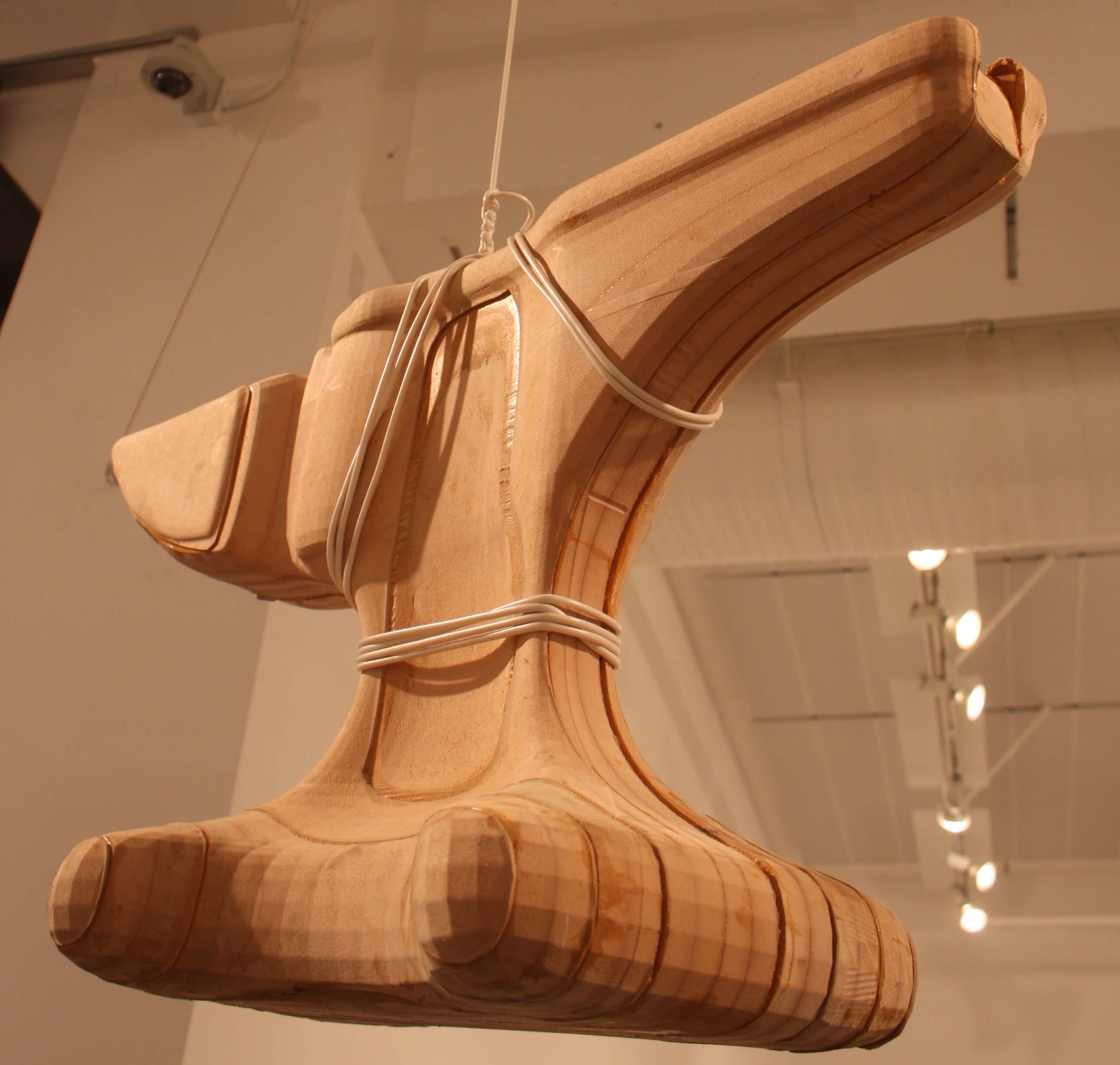 Sculpture 'Anvil' by Nevada Hardman. Exploring liminality between virtual and physical spaces. Use of CNC to mill 3D form
